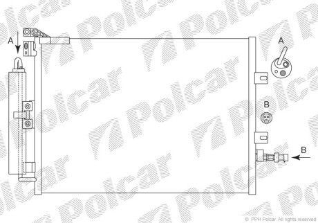 Радиаторы кондиционера - (8200688392, 8200468911) Polcar 6055K82X