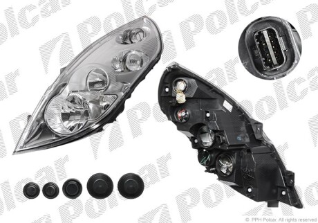 Reflektor gwny /pj/ - (260604478R, 260604478R1, 260606702R) Polcar 60N1092E