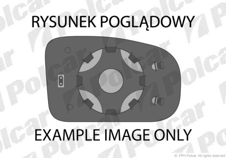 Вклад зеркала внешнего - (6L0857538, 6L1857508E, 6L1857508E6L0857538) Polcar 6730552M (фото 1)