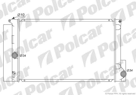 Радиатор охлаждения TOYOTA COROLLA (E14) 03.07- : - (164000D470, 164000D410, 164000T210) Polcar 8116081