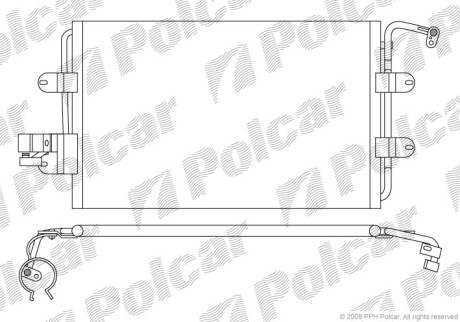 Радиаторы кондиционера - (1C0820413, 1C0820413A, 1C0820413E) Polcar 9501K8C1