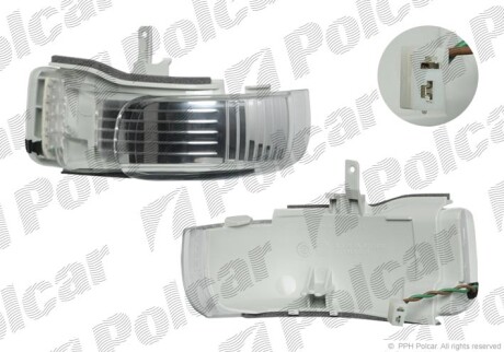 Vw touareg, 03- указатель поворота боковой правый - (1T0949102A, 1T0949102D) Polcar 9578206R