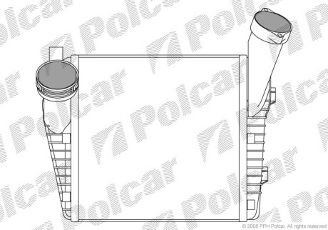 Chodnica powietrza (intercooler) /q/ - (95511080400, 7L0145804, 7L0145804A) Polcar 9580J82X