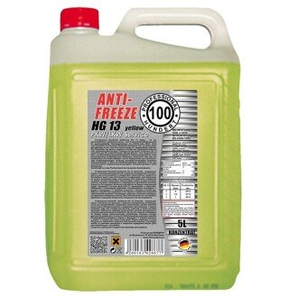 Антифриз-концентрат G13 A-F HG13 Concentrate -80°C жовтий, 5л - PROFESSIONAL HUNDERT HUNDERTAFHG135L (фото 1)