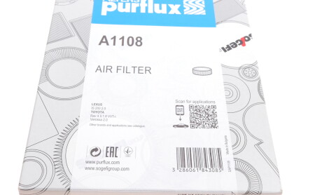 Фото 5 - Повітряний фільтр Purflux A1108