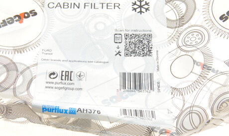 Фото 2 - Фильтр салона Purflux AH376