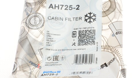 Фото 2 - Фільтр салону Purflux AH725-2 (AH7252)