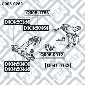 Сайлентблок задній переднього важеля - (51350S2HG02, 51360S2HG02) Q-fix Q0050269