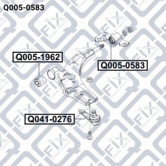 Сайлентблок задній переднього важеля без кронштейна - (0K2A13446Y) Q-fix Q0050583