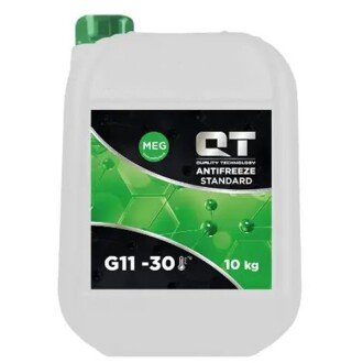 Антифриз MEG Standard G11 Ready-mix -30°C зеленый, 10л - QT-OIL QT5523010