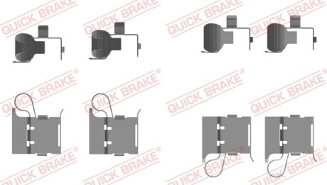 Монтажний комплект гальмівних колодок - QUICK BRAKE 1090097