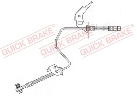 Przew?d hamulcowy elastyczny ty? (hamulce tarczowe) L OPEL ASTRA G, H, COMBO, MERIVA A, B, ZAFIRA B 1.2-2.2D 09.98- - QUICK BRAKE 59960X