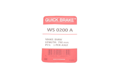 Фото 3 - Датчик зносу гальмівних колодок QUICK BRAKE WS 0200 A (WS0200A)