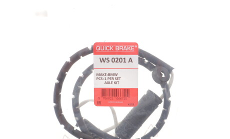 Фото 5 - Датчик зносу гальмівних колодок QUICK BRAKE WS 0201 A (WS0201A)