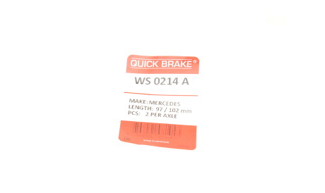 Фото 2 - Датчик зносу гальмівних колодок QUICK BRAKE WS 0214 A (WS0214A)