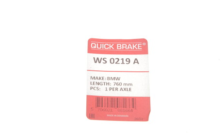 Фото 3 - Датчик износа тормозных колодок QUICK BRAKE WS 0219 A (WS0219A)