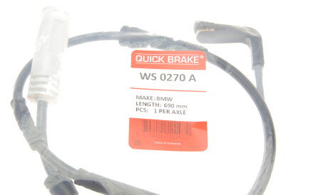 Фото 2 - Датчик зносу гальмівних колодок QUICK BRAKE WS 0270 A (WS0270A)