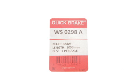 Фото 3 - Датчик зносу гальмівних колодок QUICK BRAKE WS 0298 A (WS0298A)