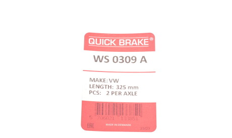 Фото 3 - Датчик зносу гальмівних колодок QUICK BRAKE WS 0309 A (WS0309A)