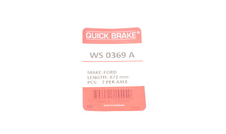 Фото 2 - Датчик износа тормозных колодок QUICK BRAKE WS 0369 A (WS0369A)