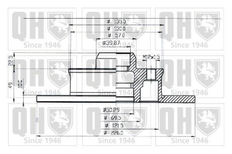 Тормозной диск - (6N0615601, 357615601, 191615601B) QUINTON HAZELL BDC3712