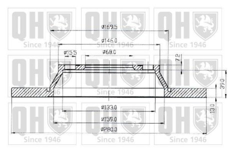 Тормозной диск - (8D0615301A) QUINTON HAZELL BDC4578