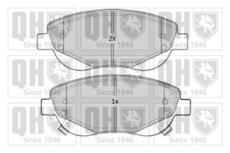 Комплект тормозных колодок, дисковый тормоз - QUINTON HAZELL BP1683