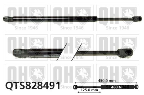 Амортизатор багажника L 450mm, 460N - QUINTON HAZELL QTS828491