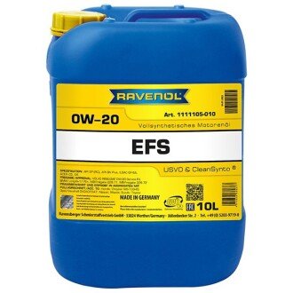 Моторна олива EFS 0W-20, 10 л - RAVENOL 1111105010 (фото 1)