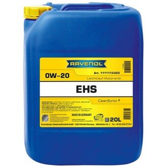 Моторна олива EHS 0W-20, 20 л - RAVENOL 1111113020 (фото 1)