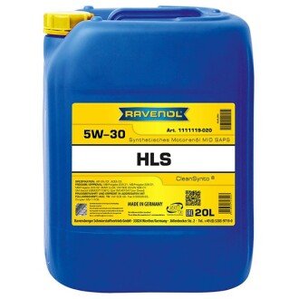 Моторное масло HLS 5W-30, 20 л - RAVENOL 1111119020 (фото 1)