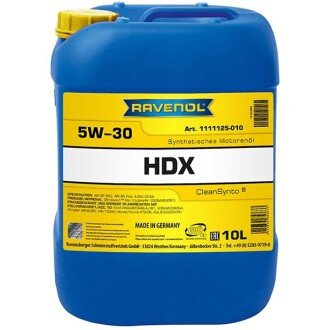 Моторна олива HDX 5W-30, 10 л - RAVENOL 1111125010 (фото 1)