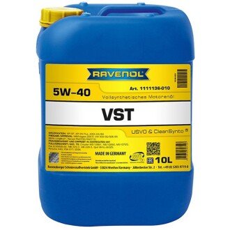 Моторное масло VST 5W-40, 10 л - RAVENOL 1111136010 (фото 1)