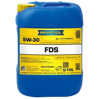 Моторна олива FDS 5W-30, 10 л - RAVENOL 1111139010 (фото 1)