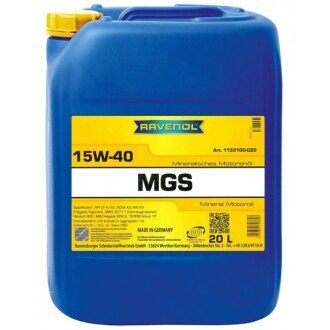 Моторна олива MGS 15W-40, 20 л - RAVENOL 1133100020 (фото 1)