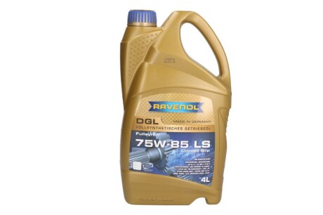 Масло трансмиссионное синтетическое DGL GL-5 LS 75W-85, 4л - RAVENOL 1221107004 (фото 1)