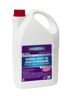 Антифриз-концентрат OTC Protect C12+ Concentrate -80°C фиолетовый, 5л - RAVENOL 1410110-005