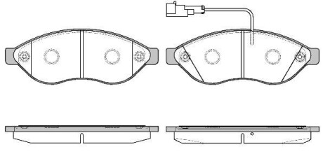 Колодки гальмівні (передні) Citroen Jumper/Fiat Ducato/Peugeot Boxer 06- (Brembo)/(з датчиком) - REMSA 1237.11