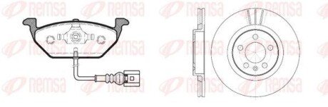 Комплект гальмівний передн. AUDI A3 96-;SEAT TOLEDO 98-;SKODA FABIA 99-,OCTAVIA - (180615301, 1J0615301E, 1J0615301M) REMSA 8633.01