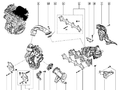 Прокладка(комб) - (1440100Q0G, 95518963, 4423626) RENAULT 144156377R