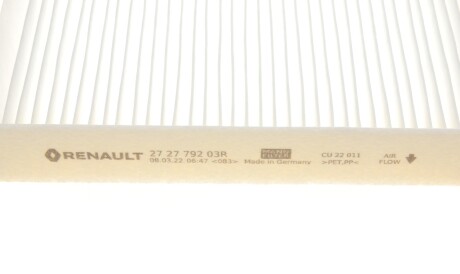 Фото 3 - Фильтр салона RENAULT 272779203R