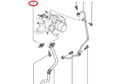 Прокладка турбіни Trafic/Vivaro 2.0dCi 06- (трубка зливу масла) - RENAULT 7701068101