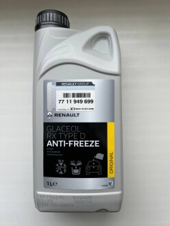 Антифриз Glaceol RX Type D зеленый концентрат -37С 1л - RENAULT 7711949699