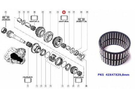 Підшипник кпп ігольчатий 42x47x30 - RENAULT 8200117772