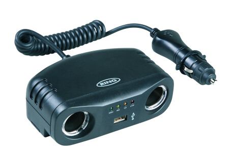 Розгалужувач прикурювача (індикатор батареї) (2x12/1xUSB) - Ring RMS7
