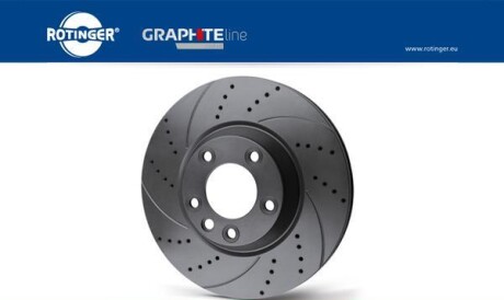 Диск гальмівний передній (кратно 2) високовуглецевий AUDI A6 (C6), A8 (D3) [321X59,4 перфорир.] (RT 20247HP-GL T5) - ROTINGER RT20247HPGLT5