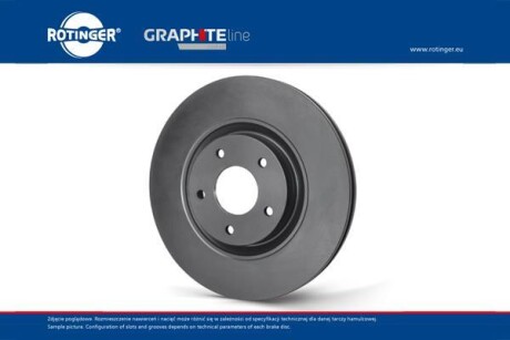 Диск тормозной Лачетти/Нубира 1,4-2,0 передний графитовый вентилируемый (1шт) (кратно 2) - ROTINGER RT2882GL