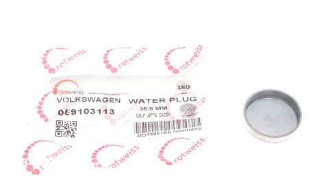 Заглушка блоку циліндрів VW (d=36.6mm) - ((036103113A, 059103113)) ROTWEISS 059103113