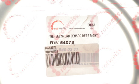 Фото 2 - Датчик АБС (ABS) ROTWEISS RW54078