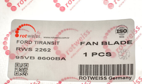 Фото 2 - Вентилятор охолодження двигуна ROTWEISS RWS2262